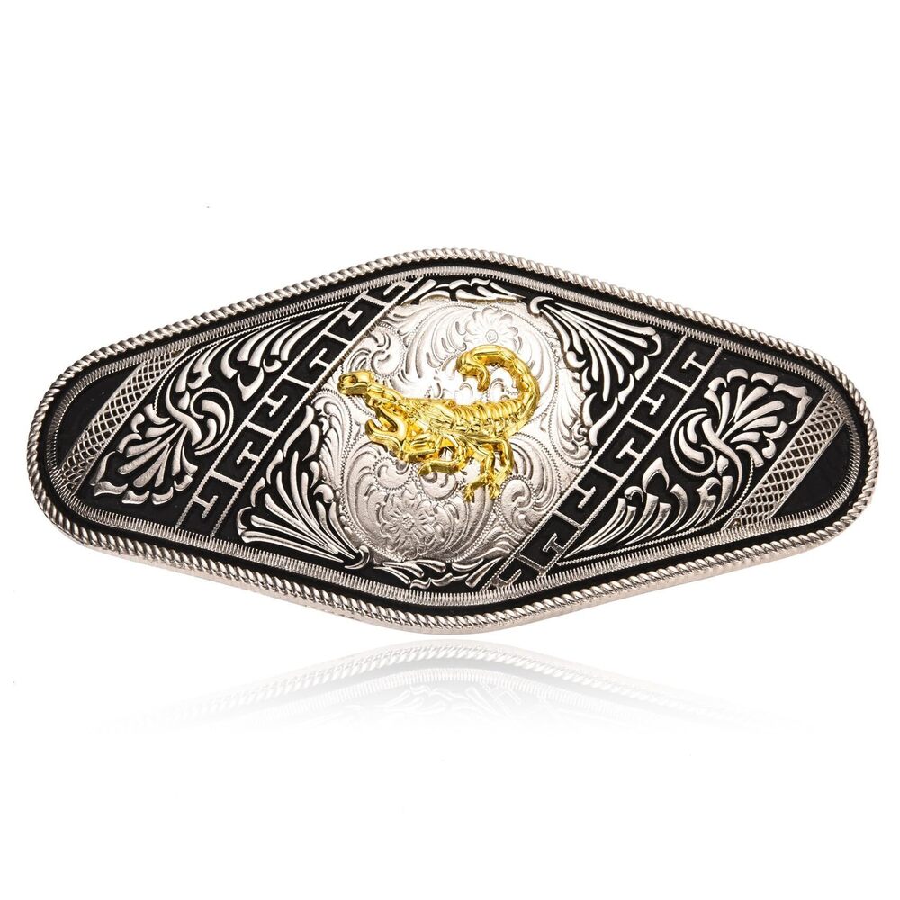 1009 Western Scorpion Belt Buckle , Big Golden Scorpion Cowboy Buckle